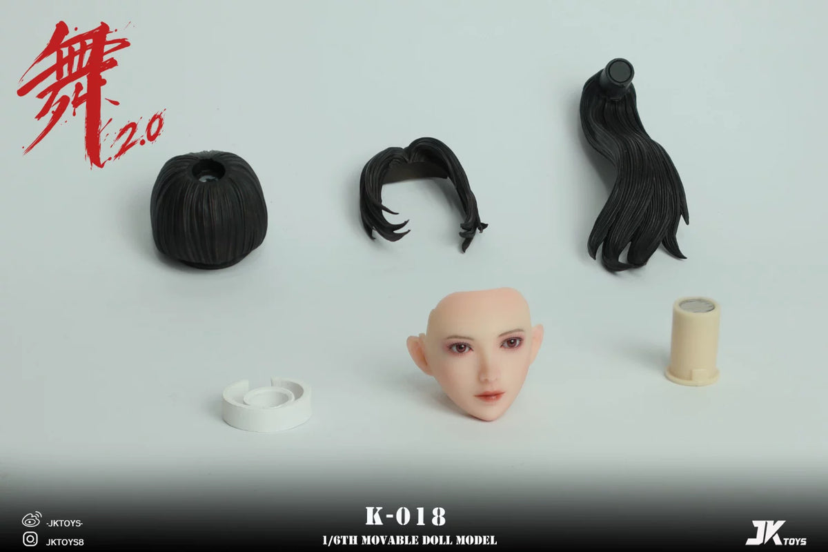 JKTOYS 1/6 fighting beauty head sculpt dance 2.0 upgraded version movable eyes k-018 deposit-7