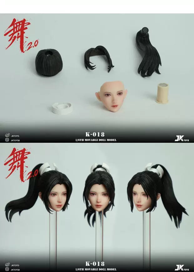 JKTOYS 1/6 fighting beauty head sculpt dance 2.0 upgraded version movable eyes k-018 deposit-6